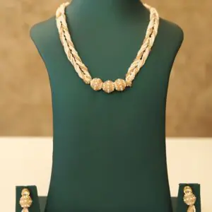 braided pearl necklace set