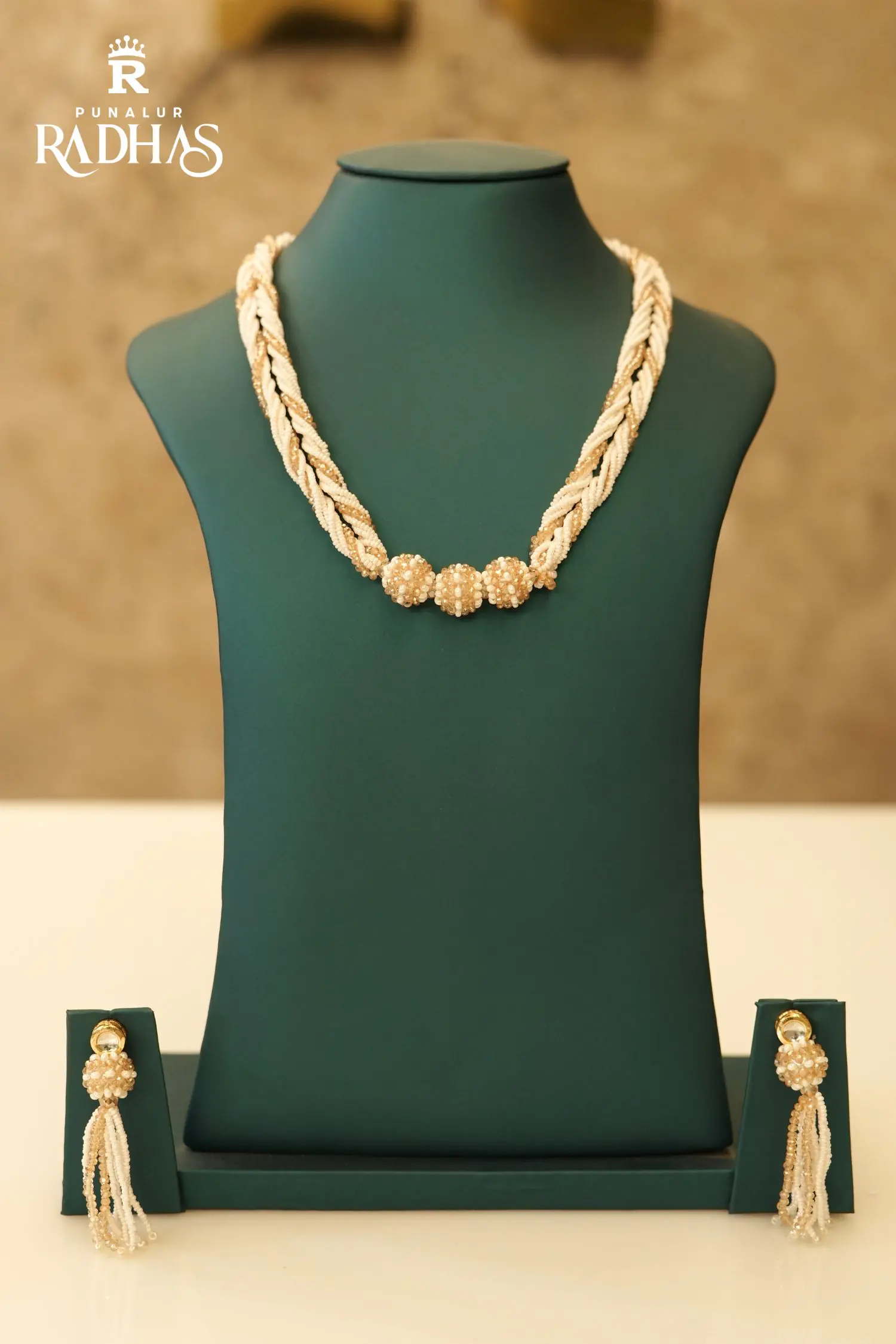 braided pearl necklace set
