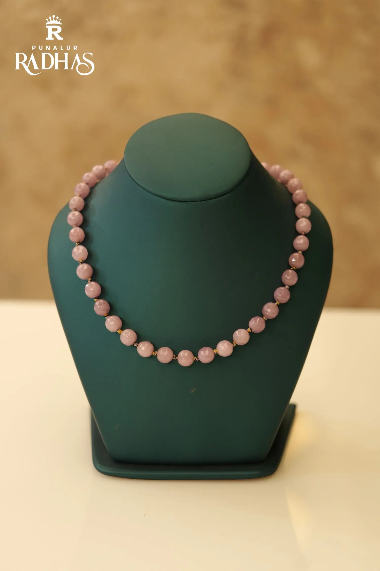 Rose quarts classic beaded necklace