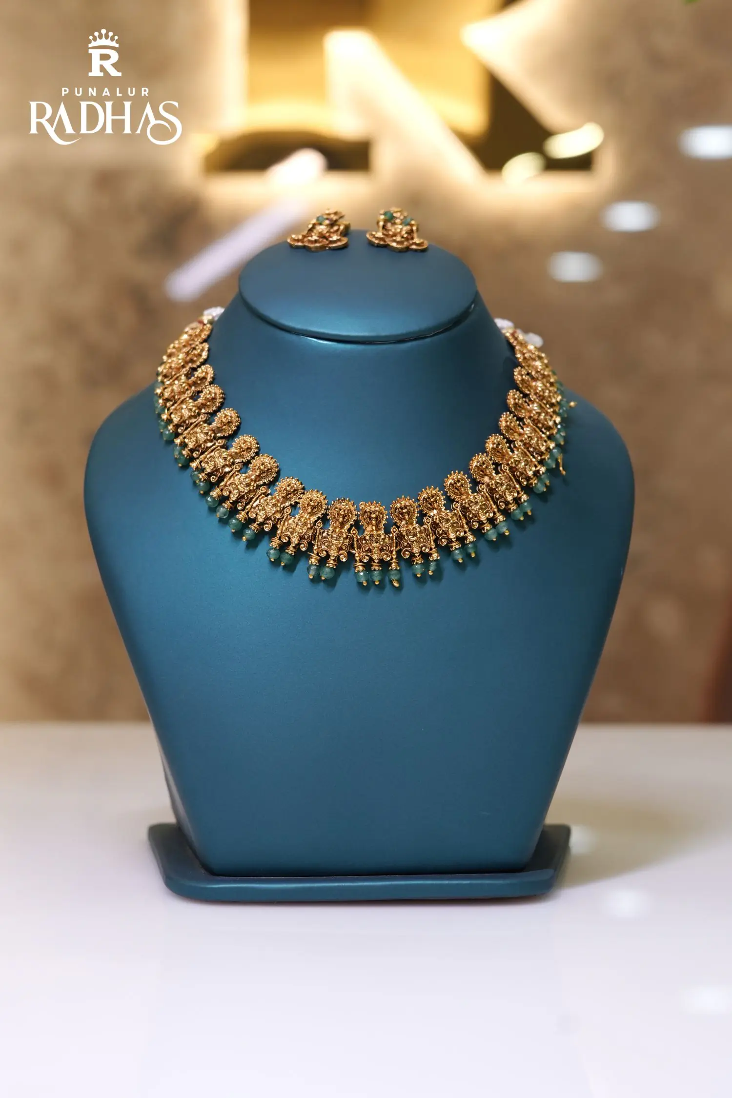 traditional south indian temple choker necklace