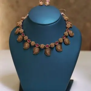Antique lakshmi mango necklace