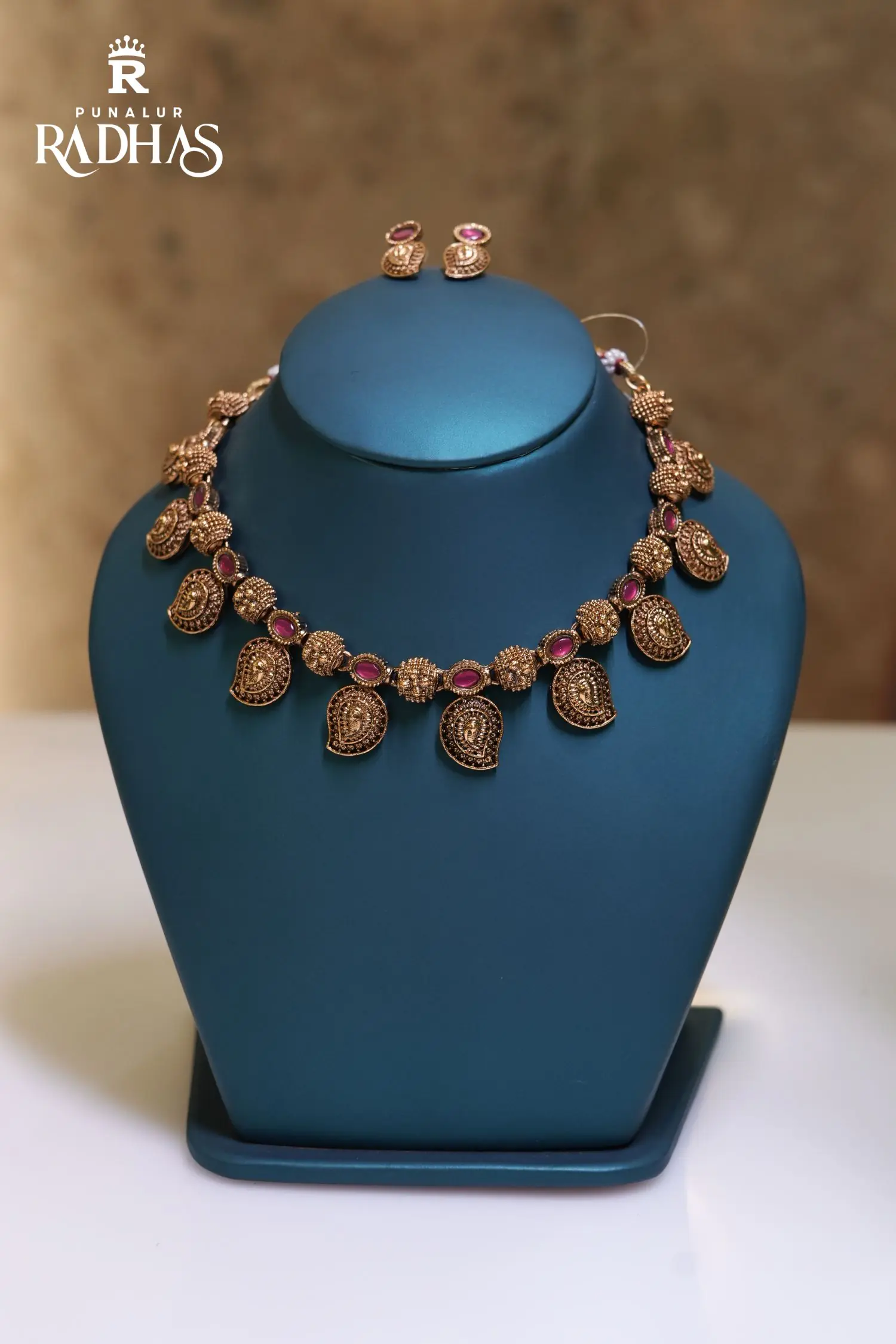 Antique lakshmi mango necklace