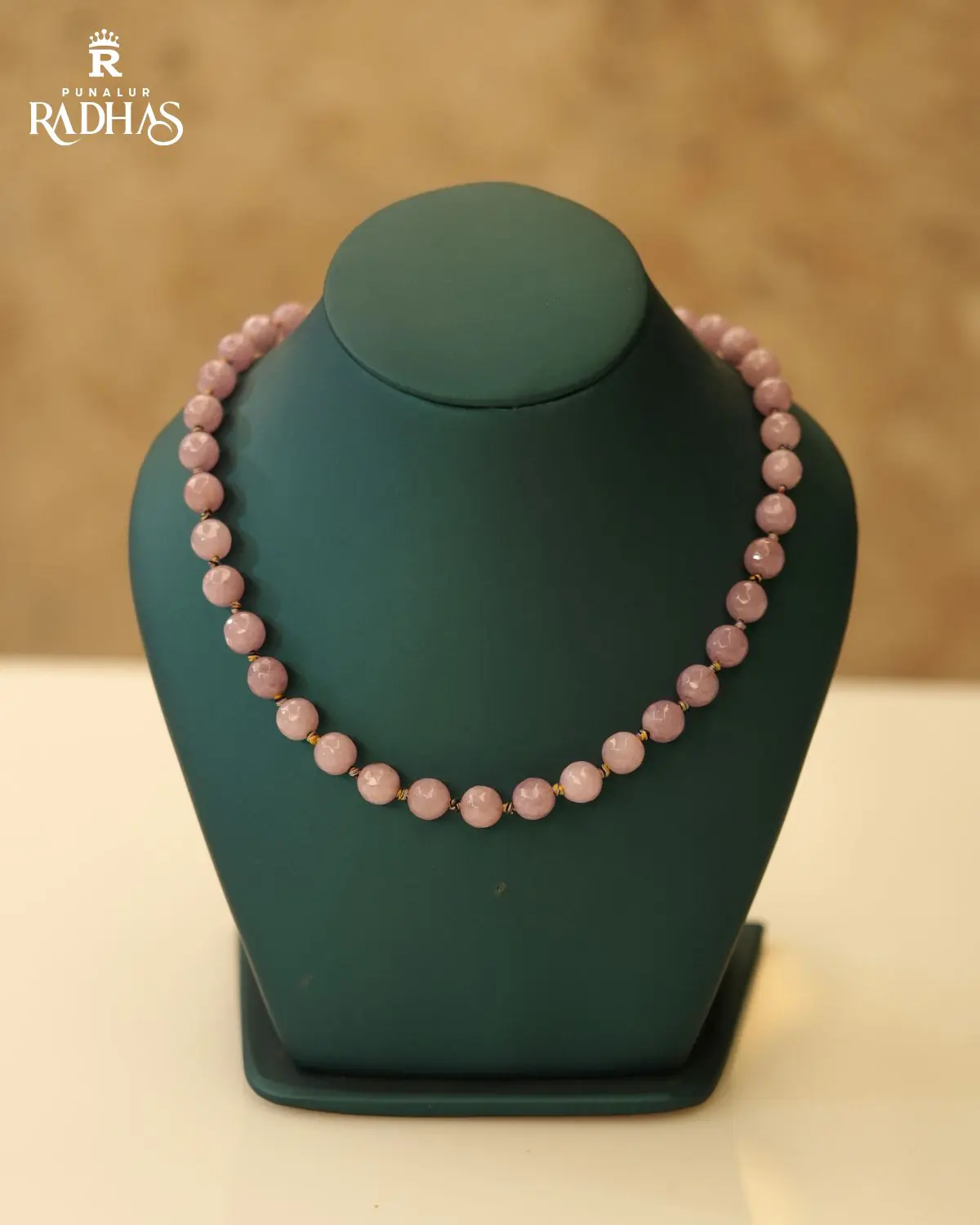 rose quarts classic beaded necklace