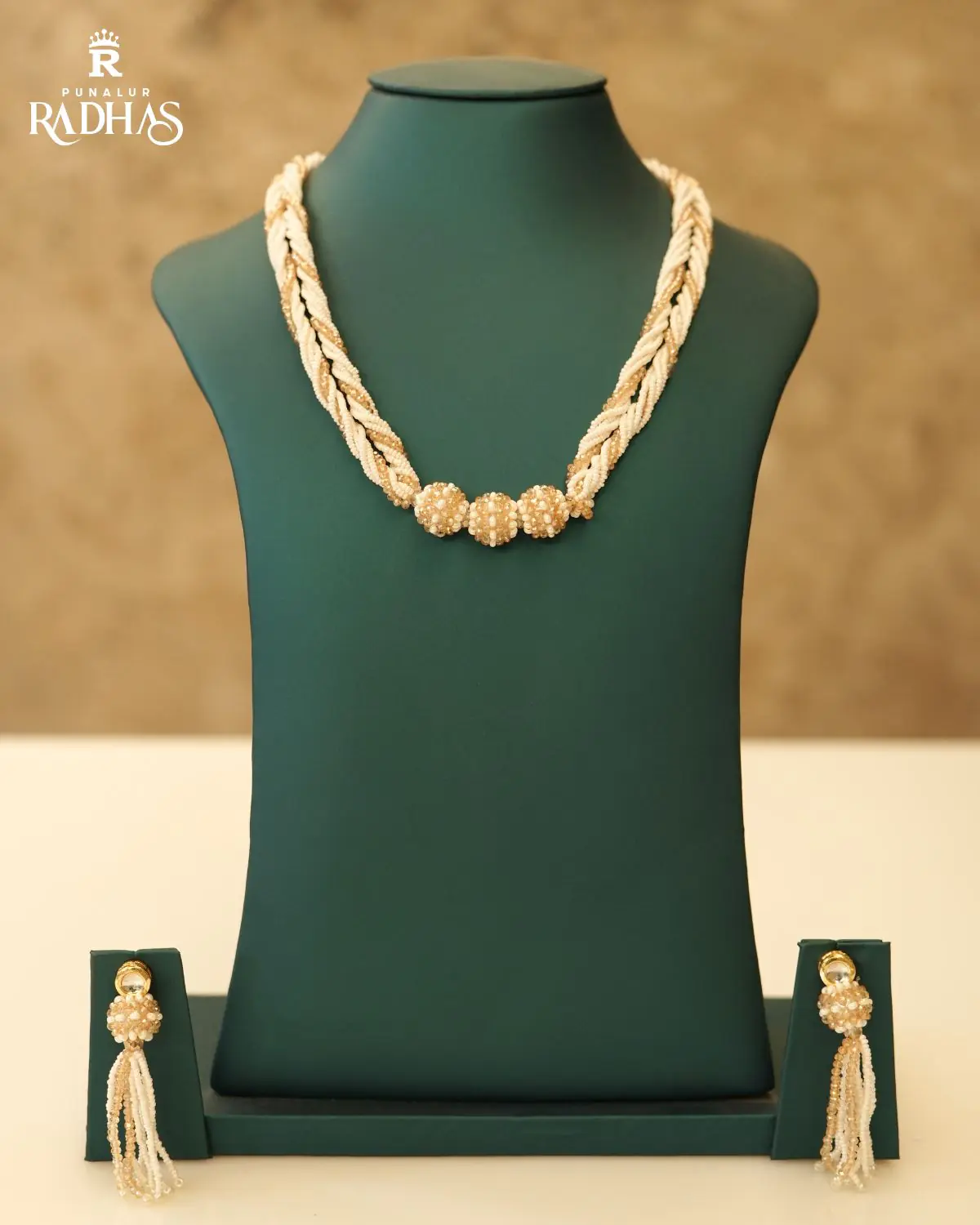 braided pearl necklace set