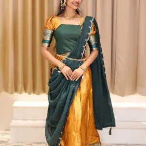 semi stitched dhavani