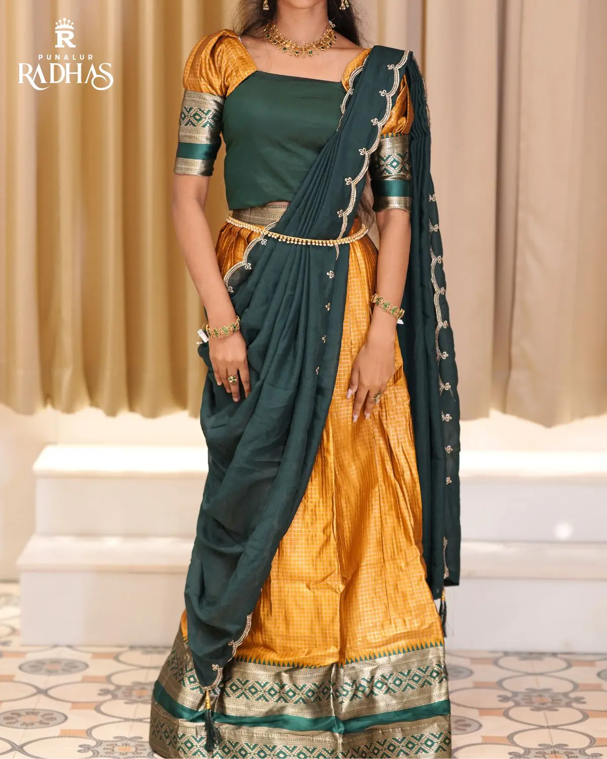 semi stitched dhavani