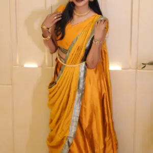 stitched dhavani set