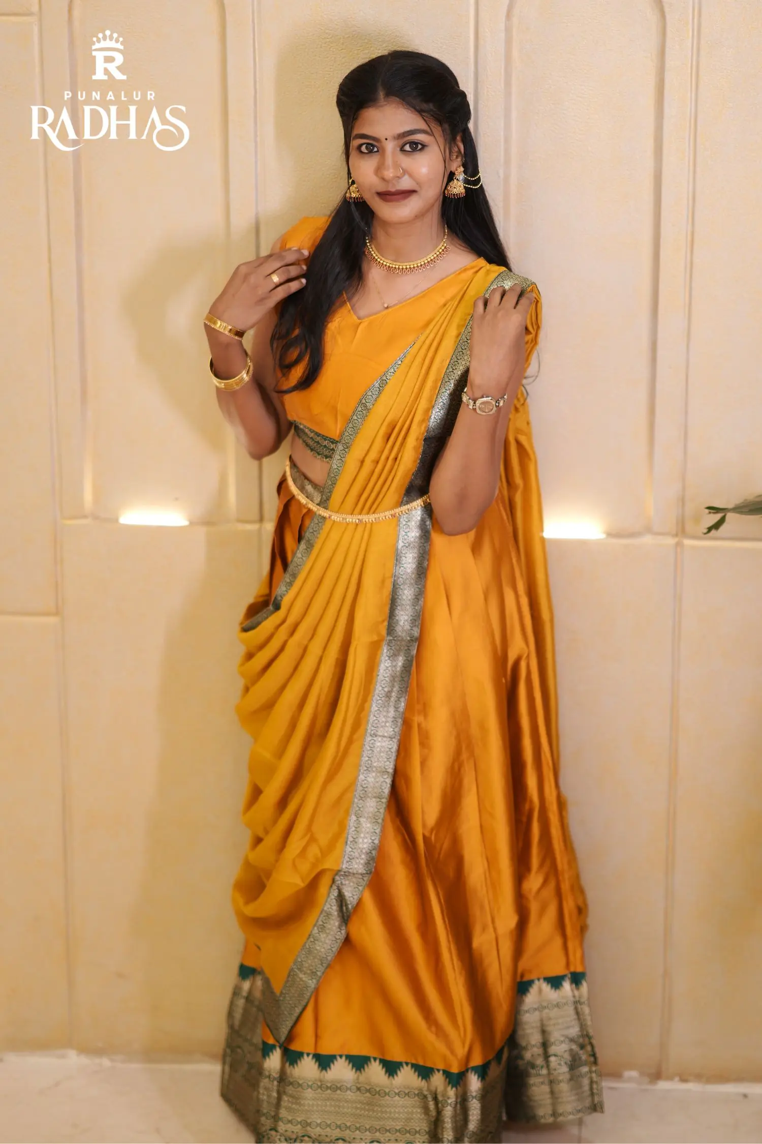 stitched dhavani set